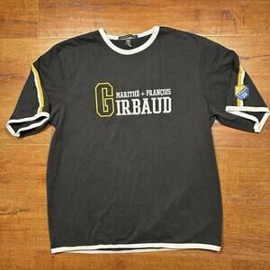 Vintage Le Jean De Marithe Francois Girbaud Ringer T Shirt Mens XL Black Y2K 00s